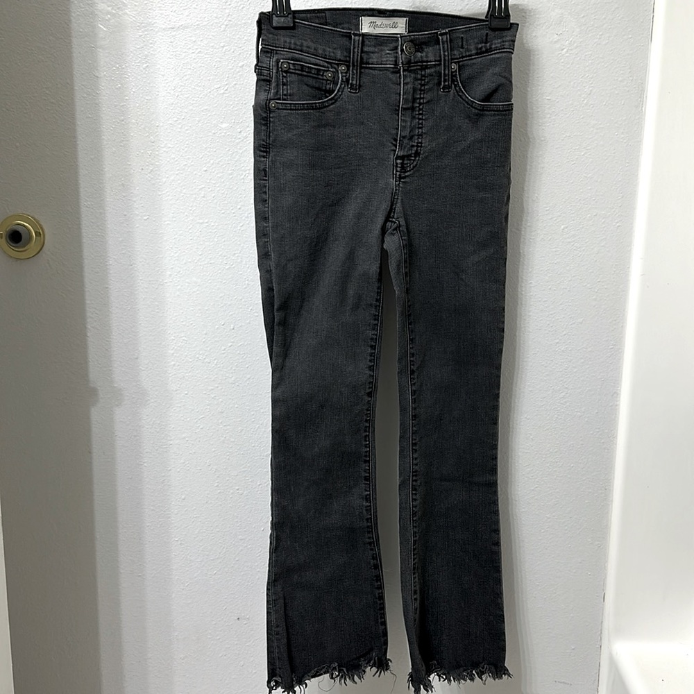 Madewell cali demi boot denim flared Hartwell Wash (washed black) color jeans